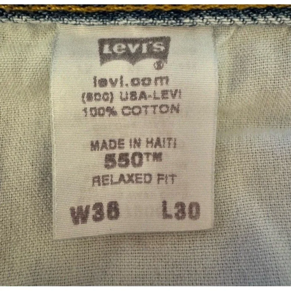 Levis 550 Baggy Jeans 36x30 Light Wash Blue Relaxed Fit Vintage Y2K